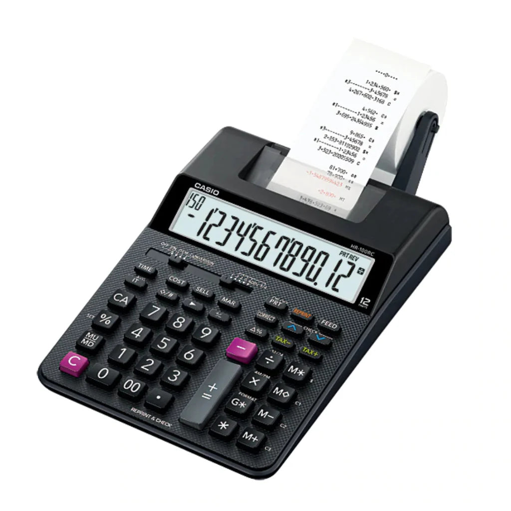 Calculadora con impresora HR-100RC-BK